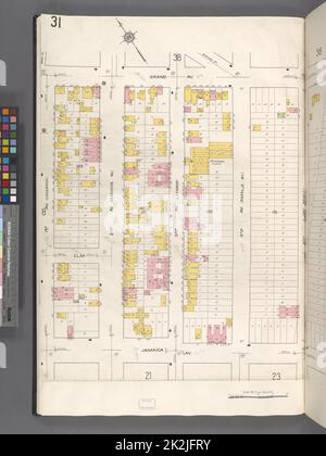 Cartografica, Mappe. 1884 - 1936. Lionel Pincus e la Principessa Firyal Map Division. Assicurazione antincendio , New York (stato), Real Property , New York (stato), Cities & Cities , New York (stato) Queens V. 2, Plate No. 31 Mappa delimitata da Grand Ave., 5th Ave., Jamaica Ave., 1st Ave. Foto Stock