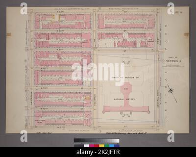 Cartografica, Mappe. 1898. Lionel Pincus e la Principessa Firyal Map Division. Manhattan (New York, N.Y.), Real Property , New York (state) , New York Plate 8, parte della Sezione 4: Delimitata da W. 83rd Street, Central Park West, W. 77th Street e Amsterdam Avenue Foto Stock