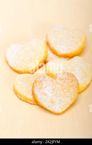 A forma di cuore san valentino frollini cookies Foto Stock