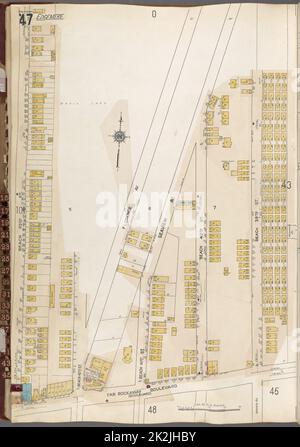 Cartografica, Mappe. 1912 - 1922. Lionel Pincus e la Principessa Firyal Map Division. Assicurazione antincendio , New York (stato), Real Property , New York (stato), Cities & Cities , New York (stato) Queens V. 8, Plate No. 47 Mappa delimitata da far Rockaway Blvd., Beach 43rd St. Foto Stock