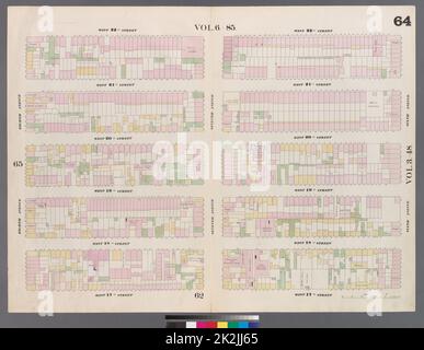 Cartografica, Mappe. 1857 - 1862. Lionel Pincus e la Principessa Firyal Map Division. Manhattan (New York, N.Y.), Real Property , New York (state) , New York Plate 64: Mappa delimitata da West 22nd Street, Sixth Avenue, West 17th Street, Eight Avenue Foto Stock