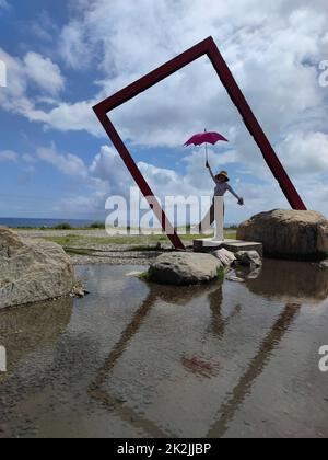 Punto di riferimento internazionale del Parco del Mare a Taitung, Taiwan Foto Stock