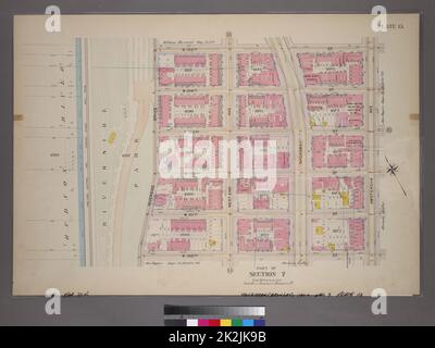 Cartografica, Mappe. 1898. Lionel Pincus e la Principessa Firyal Map Division. Manhattan (New York, N.Y.), Real Property , New York (state) , New York Plate 15, parte della Sezione 7: Delimitata da W. 105th Street, Amsterdam Avenue, W. 100th Street e (Hudson River - Riverside Park) Riverside Drive Foto Stock
