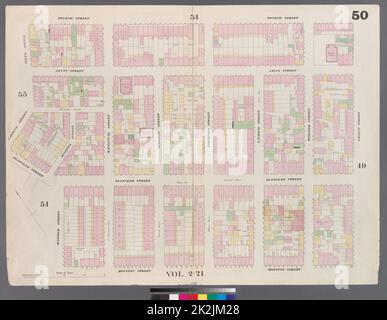 Cartografica, Mappe. 1857 - 1862. Lionel Pincus e la Principessa Firyal Map Division. Manhattan (New York, N.Y.), Real Property , New York (state) , New York Plate 50: Mappa delimitata da 4th Street, Green Street, Houston Street, Hancock Street, Bleeker Street, Carmine Street, Sixth Avenue Foto Stock