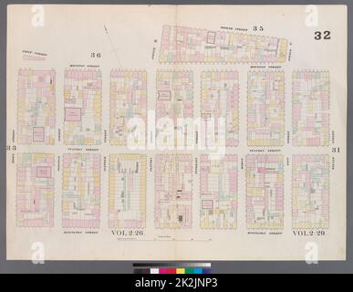 Cartografica, Mappe. 1857 - 1862. Lionel Pincus e la Principessa Firyal Map Division. Manhattan (New York, N.Y.), Real Property , New York (state) , New York Plate 32: Mappa delimitata da Houston Street, Willett Street, Rivington Street, Essex Street, Houston Street, Clinton Street, 2nd Street, Pitt Street Foto Stock