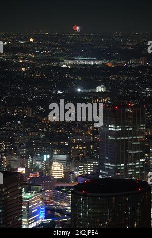 Spettacolo di fuochi d'artificio Chofu visibile dalla Torre dei luoghi di interesse di Yokohama. Luogo di ripresa: Yokohama-città prefettura di kanagawa Foto Stock