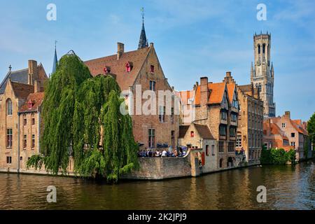 Famosa vista di Bruges, Belgio Foto Stock