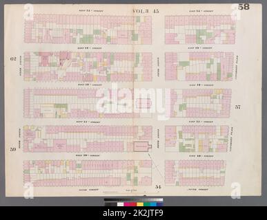 Cartografica, Mappe. 1857 - 1862. Lionel Pincus e la Principessa Firyal Map Division. Manhattan (New York, N.Y.), Real Property , New York (state) , New York Plate 58: Mappa delimitata da 14th Street, University Place, 9th Street, Sixth Avenue Foto Stock