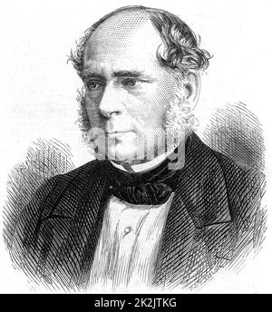 Henry Bessemer (1813-1893) ingegnere inglese, inventore e industriale. Tra le sue invenzioni c'erano il processo d'acciaio di Bessemer e il convertitore di Bessemer. Incisione, 1875. Foto Stock