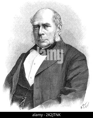 Henry Bessemer (1813-1893) ingegnere inglese, inventore e industriale. Tra le sue invenzioni c'erano il processo d'acciaio di Bessemer e il convertitore di Bessemer. Da 'la Nature' (Parigi, 1898). Incisione. Foto Stock