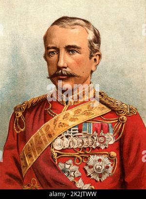 Garnet Joseph Wolseley, lst Visconte Wolseley (1833-1913). Soldato inglese. Comandante in capo dell'esercito britannico 1890-1895. Nel 1885 arrivò a Khartoum troppo tardi per alleviare il generale Gordon. Cromolitografia 1885. Foto Stock