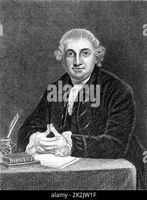 David Garrick (1717-1779) l'attore inglese-manager e drammaturgo. Incisione su rame. Foto Stock