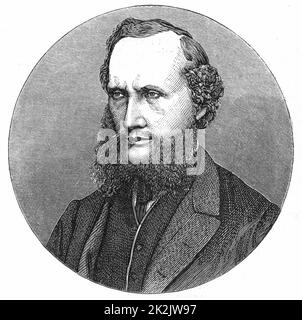 William Thomson, Lord Kelvin (1824-1907), matematico e fisico scozzese. Incisione pubblicata nel 1876 Foto Stock