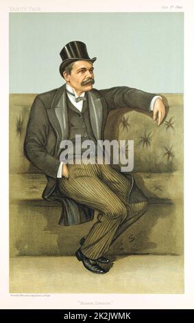 James Stuart (b1843) biologo britannico, giornalista, sostenitore del suffragio femminile, politico radicale. MP per Hoxton. Cartone animato da 'Vanity Fair', Londra, 5 ottobre 1899. Cromolitografia. Foto Stock