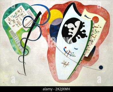 Due frazioni di Wassily Kandinsky (1866-1944) un influente pittore russo e teorico dell'arte. Egli è accreditato con la pittura la prima puramente opere astratte. Foto Stock