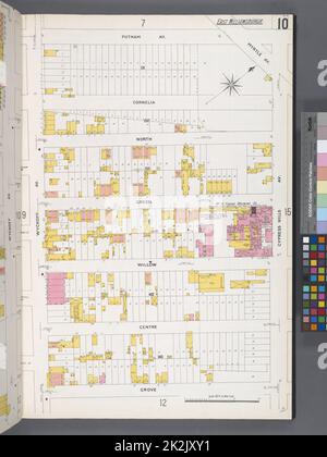 Cartografica, Mappe. 1884 - 1936. Lionel Pincus e la Principessa Firyal Map Division. Assicurazione antincendio , New York (stato), Real Property , New York (stato), Cities & Cities , New York (stato) Queens V. 3, Plate No. 10 Mappa delimitata da Putnam Ave., Myrtle Ave., Cypress Hills Ave., Grove, Wyckoff Ave. Foto Stock