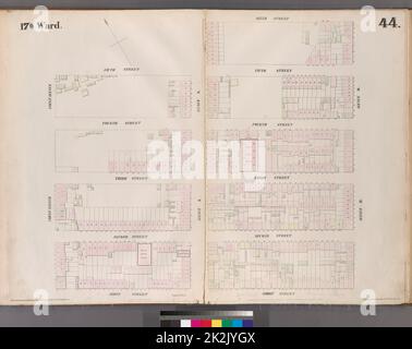 Cartografica, Mappe. 1853. Lionel Pincus e la Principessa Firyal Map Division. Manhattan (New York, N.Y.), Real Property , New York (state) , New York, targhetta di assicurazione antincendio 44: Mappa delimitata da Fifth Street, Avenue, A, Sixth Street, Avenue B, Houston, First Street, First Avenue Foto Stock
