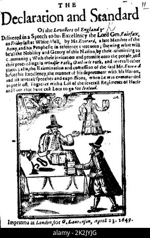 Xilografia a partire da un documento di scavatori da William Everard. L'escavatrice erano un gruppo inglese di protestanti comunisti agrario. iniziato da Gerrard Winstanley come vero Levellers nel 1649, che divenne noto come escavatori a causa della loro attività Foto Stock