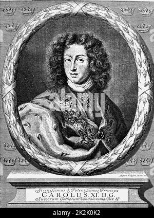 Carlo XI (1655-1697) Re di Svezia dal 1660 al 1697 durante il periodo dell'impero svedese (1611-1718). Foto Stock