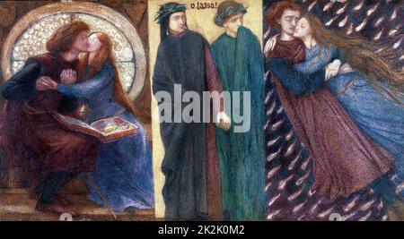 Dante Gabriel Rossetti, Paolo e Francesca da Rimini,1855 Foto Stock