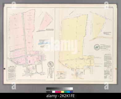 Cartografica, Mappe. 1888 - 1897. Lionel Pincus e la Principessa Firyal Map Division. Bronx (New York, N.Y.) Piastra 32: Mappa n. 160 delimitata da Elm St., Locust Ave., Chestnut St., Centre St., Post Rd. E Old Post Rd. A Boston. - Mappa n. 160 'B' Foto Stock