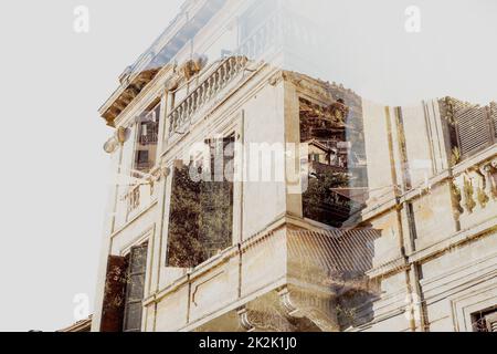 Cipro. Concetto di doppia esposizione. Foto Stock