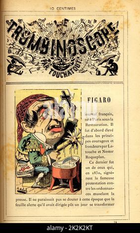 Caricaturedel giornale 'le Figaro', in : 'le Trombinoscope' di Touchatout, disegno di Moloch 19th ° secolo France Private Collection Foto Stock