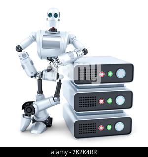 Progettare con stack di server. Isolato. Contiene il tracciato di ritaglio Foto Stock