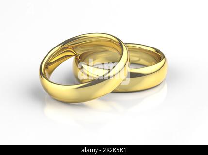 Oro anelli di nozze Foto Stock