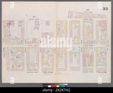 Cartografica, Mappe. 1857 - 1862. Lionel Pincus e la Principessa Firyal Map Division. Manhattan (New York, N.Y.), Real Property , New York (state) , New York Plate 33: Mappa delimitata da Houston Street, Allen Street, 1st Street, Essex Street, Rivington Street, Bowery Foto Stock