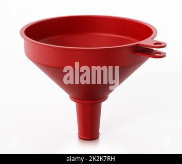 Imbuto in plastica rossa isolato su sfondo bianco. Illustrazione 3D Foto Stock