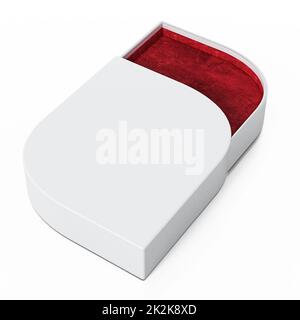 Software box con coperchio aperto isolato su sfondo bianco. Illustrazione 3D Foto Stock