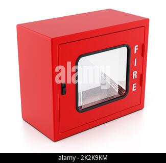 Armadio antincendio isolato su sfondo bianco. Illustrazione 3D Foto Stock