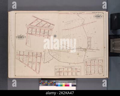 Cartografica, Mappe. 1901. Lionel Pincus e la Principessa Firyal Map Division. Queens (New York, N.Y.) Queens, V. 1, Double Page Plate No. 14; Part of Jamaica, Ward 4; Map bounded by Flushing (3rd Ward) boundary line, Queens Rd., Old Country Rd., Farmers Rd Foto Stock