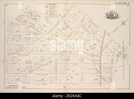 Cartografica, Mappe. 1880. Lionel Pincus e la Principessa Firyal Map Division. Brooklyn (New York, N.Y.), Real Property , New York (state) , New York Vol. 2. Plate, J. Map Bound by Bogart St., Thames St., Vandervoort Aver, Ingraham St., Gardner Aver, Flushing Ave., Wyckoff Ave., Starr St., Central Ave.; tra cui Rock St., Forest St., Prospect St., George St., Melrose St., Jefferson St., Troutman St., Harrison St., Grattan St., Hamburg St., Knickerbocker Ave., Porter Ave., Varick Ave., Irving Ave., Stewart Ave. Foto Stock