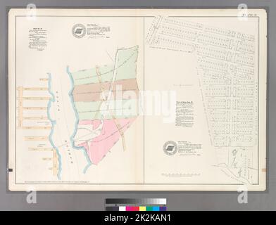 Cartografica, Mappe. 1888 - 1897. Lionel Pincus e la Principessa Firyal Map Division. Bronx (New York, N.Y.) Piastra 35: Mappa n. 45 delimitata da Tenth Avenue, 181st Street, Croton Aqueduct, e 172nd Street. Vol. 2 di Mappe, pagine 32: Delimitato da North Street, 1st Avenue, Walnut Street e 9th Avenue. Foto Stock