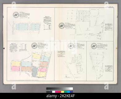 Cartografica, Mappe. 1888 - 1897. Lionel Pincus e la Principessa Firyal Map Division. Bronx (New York, N.Y.) Piastra 22: Mappa N. 443 delimitata da Railroad Ave., Washington Ave. E Fletcher St. - Vol. 4 di Mappe, pagina 12: Delimitata da Sherigan Ave., Grant Ave., N.Y. & Harlem, & N.Y. & New Haven R.R., Morrist St., Waverly St. E Slocum Ave. - Mappa N. 442: Bounded by Tallmadge St., Land of the New York and Harlem Railroad Company, Quarry Road, Valentine Ave. And Slocum Ave. - Vol. 4 of Maps, pagina 27: Bounded by Southern Blvd., Locust Ave., Catherine St., Chestnut St. E Woodruff Ave. - Vol. 4 of Maps, Pag Foto Stock