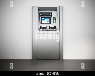 ATM generico o macchina automatica del Teller. Illustrazione 3D Foto Stock