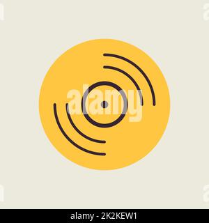 Disco in vinile, icona vettore record lp Foto Stock