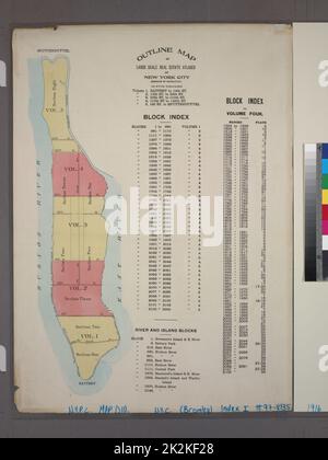 Cartografica, Mappe. 1914. Lionel Pincus e la Principessa Firyal Map Division. Manhattan (New York, N.Y.), Real Property , New York (state) , New York contorni, mappa di grandi dimensioni, immobili in affitto a New York City, Borough of Manhattan Foto Stock