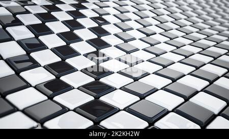 Texture a bandiera a scacchi con pattern d'onda. Illustrazione 3D Foto Stock