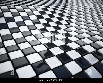 Texture a bandiera a scacchi con pattern d'onda. Illustrazione 3D Foto Stock