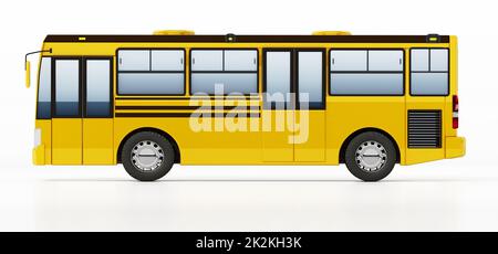 Autobus cittadino generico isolato su sfondo bianco. Illustrazione 3D Foto Stock