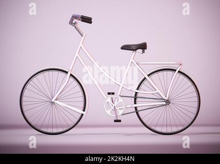 Bicicletta d'epoca con ombre morbide. Illustrazione 3D Foto Stock