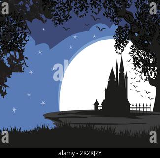 Magic fiabesco Castello Principessa nella notte Foto Stock