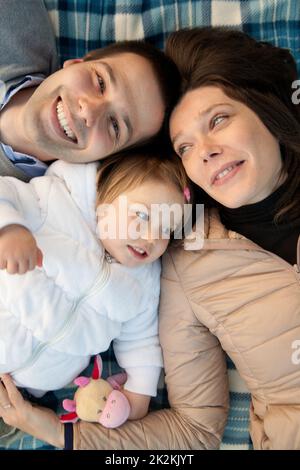 Madre Padre e la loro figliuola Foto Stock