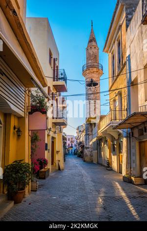 Pittoresche strade panoramiche della città veneziana di Chania. Chania, Creete, Grecia Foto Stock