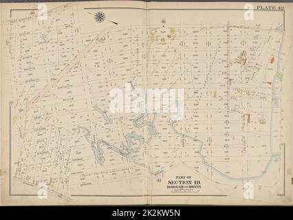 Cartografica, Mappe. 1913. Lionel Pincus e la Principessa Firyal Map Division. Bronx (New York, N.Y.), New York (N.Y.) Piastra 42 Mappa delimitata da Fort Schuyler Ave., East River, Seabury Ave., Gridley Ave. Foto Stock