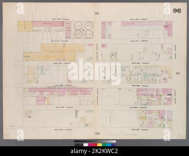 Cartografica, Mappe. 1857 - 1862. Lionel Pincus e la Principessa Firyal Map Division. Manhattan (New York, N.Y.), Real Property , New York (state) , New York Plate 96: Mappa delimitata da West 42nd Street, Tenth Avenue, West 37th Street, Twelfth Avenue Foto Stock