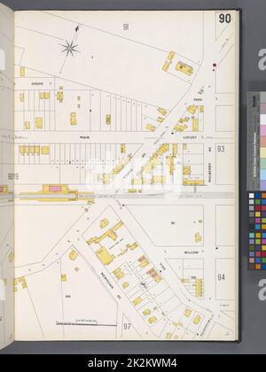 Cartografica, Mappe. 1884 - 1936. Lionel Pincus e la Principessa Firyal Map Division. Assicurazione antincendio , New York (stato), Real Property , New York (stato), Cities & Cities , New York (stato) Queens V. 3, Plate No. 90 Mappa delimitata da Grove, Mulberry Ave., Newtown Ave. Foto Stock